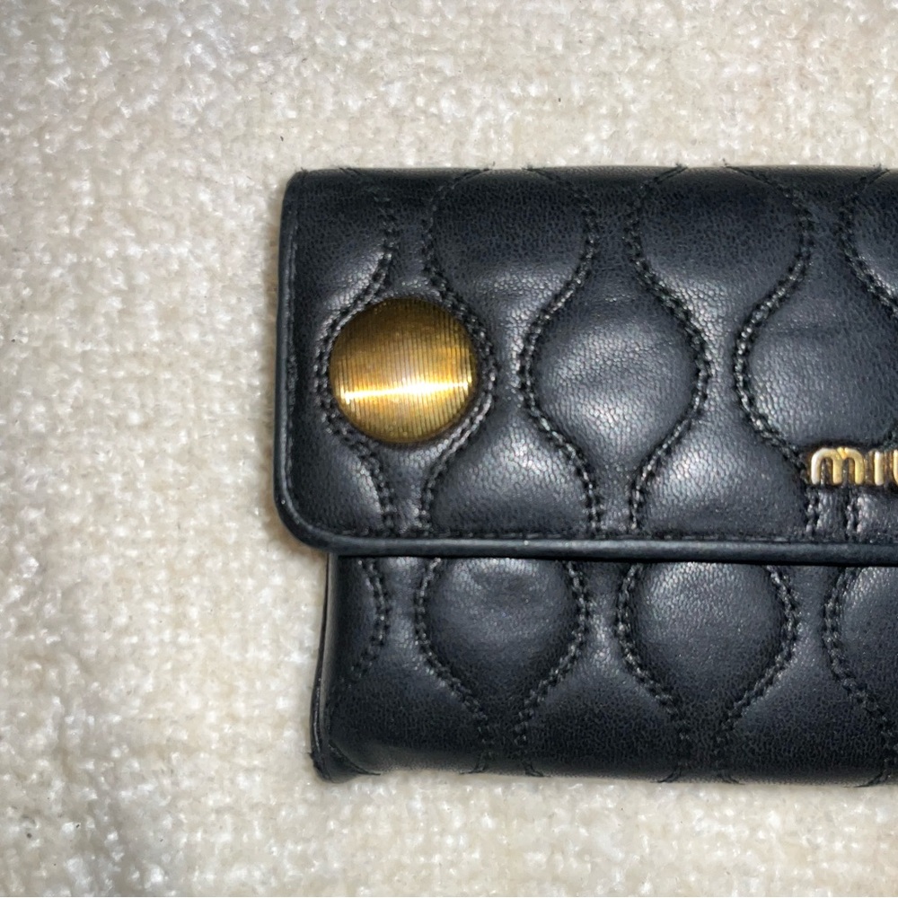 Mui Mui Black Quilted Wallet AUTHENTIC - Picture 3 of 10